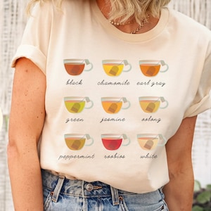 Chemise à thé, T-shirt à thé, Chemise à thé Cottagecore, Jolie chemise à thé, Cadeau pour amateur de thé, Chemise amateur de thé, Chemise accro au thé, Chemise à thé Cottage Core