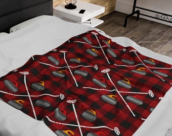 Plaid Curling Blanket | Cozy Gift or Curler & Curling Fan