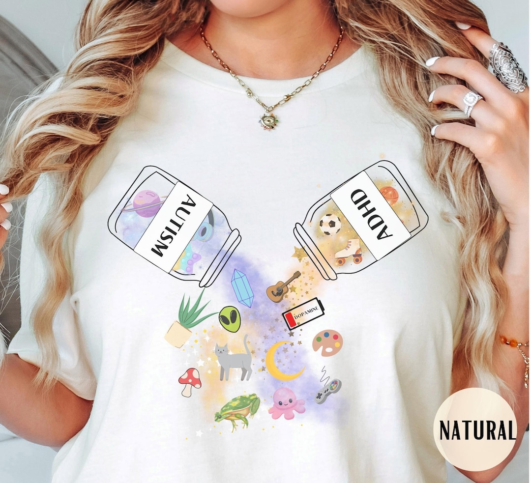 Autistic & ADHD Shirt, Funny Audhd, Autism and Attention Deficit ...