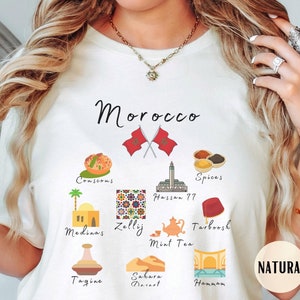 Morocco Shirt | Moroccan Gems & Landmarks Souvenir Tee and Gift, Morocco Marrakesh, Fes Tourist Shirt