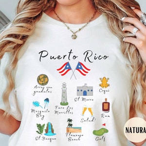 Puerto Rico Shirt | Puerto Rican Gems & Landmarks Souvenir Tee and Gift, San Juan Shirt, Puerto Rico Tourist Shirt, Boricua Shirt