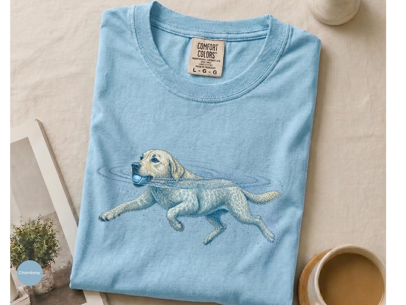 Comfort Colors Swimming Labrador Shirt, Golden Lab Shirt, Labrador Retriever Tee, Lab Dog Mom T-shirt, Gift for Dog Lover Labrador Retriever image 1