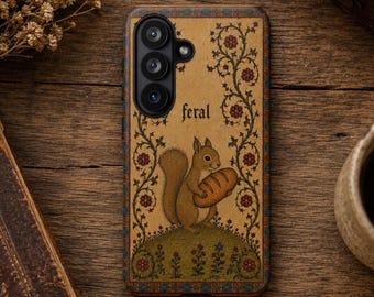 Funda para teléfono con diseño de ardilla salvaje y masa madre medieval para iPhone 17 16 15 14 13 12 11 Pro Max, Samsung, Google Pixel / Divertido y original regalo de ardilla