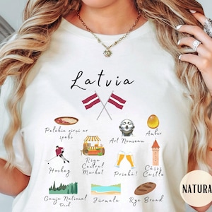Latvia Shirt | Latvian Gems & Landmarks Souvenir Tee and Gift, Riga Shirt, Latvia Tourist