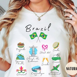 Maglietta del Brasile, maglietta ricordo e regalo dei luoghi d’interesse brasiliani, maglietta Rio De Janeiro, maglietta di San Paolo