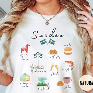 Unisex Sweden Shirt, Sweden Souvenir and Tourist Tee for Midsummer, Dala Horse Shirt, Swedish Gift,