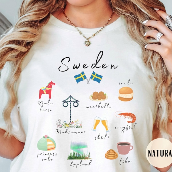 Unisex Sweden Shirt, Sweden Souvenir and Tourist Tee, Midsummer, Dala Horse Gift for Swedes & Sweden Lovers