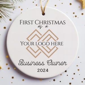 Personalized First Christmas Small Business Owner Ceramic Christmas Ornament, Custom Entrepreneur Ornament, Entrepreneur gift