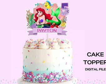 Little Mermaid Topper, Ariel Cake Topper, Mermaid Birthday Party