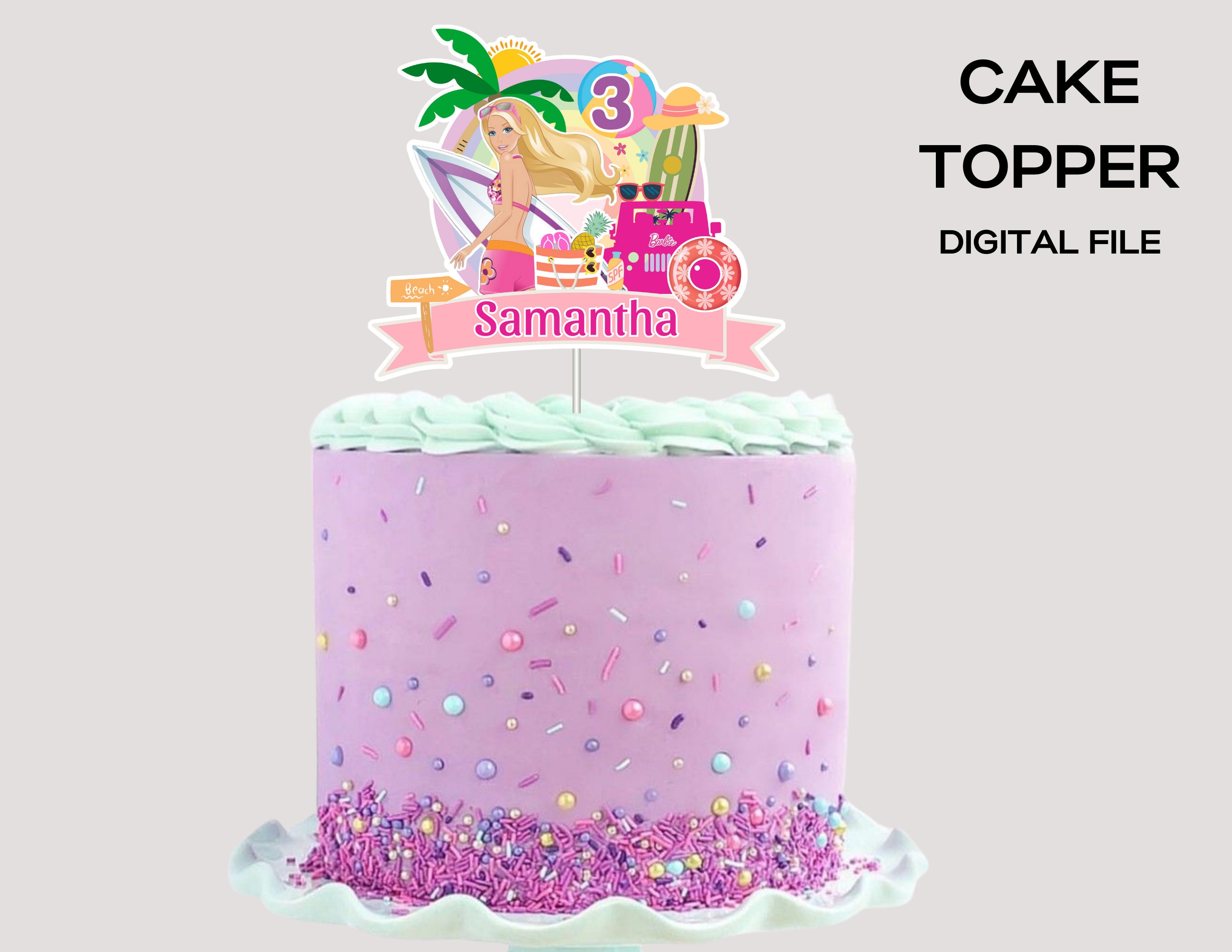 Beach Barbie Cake Toppers