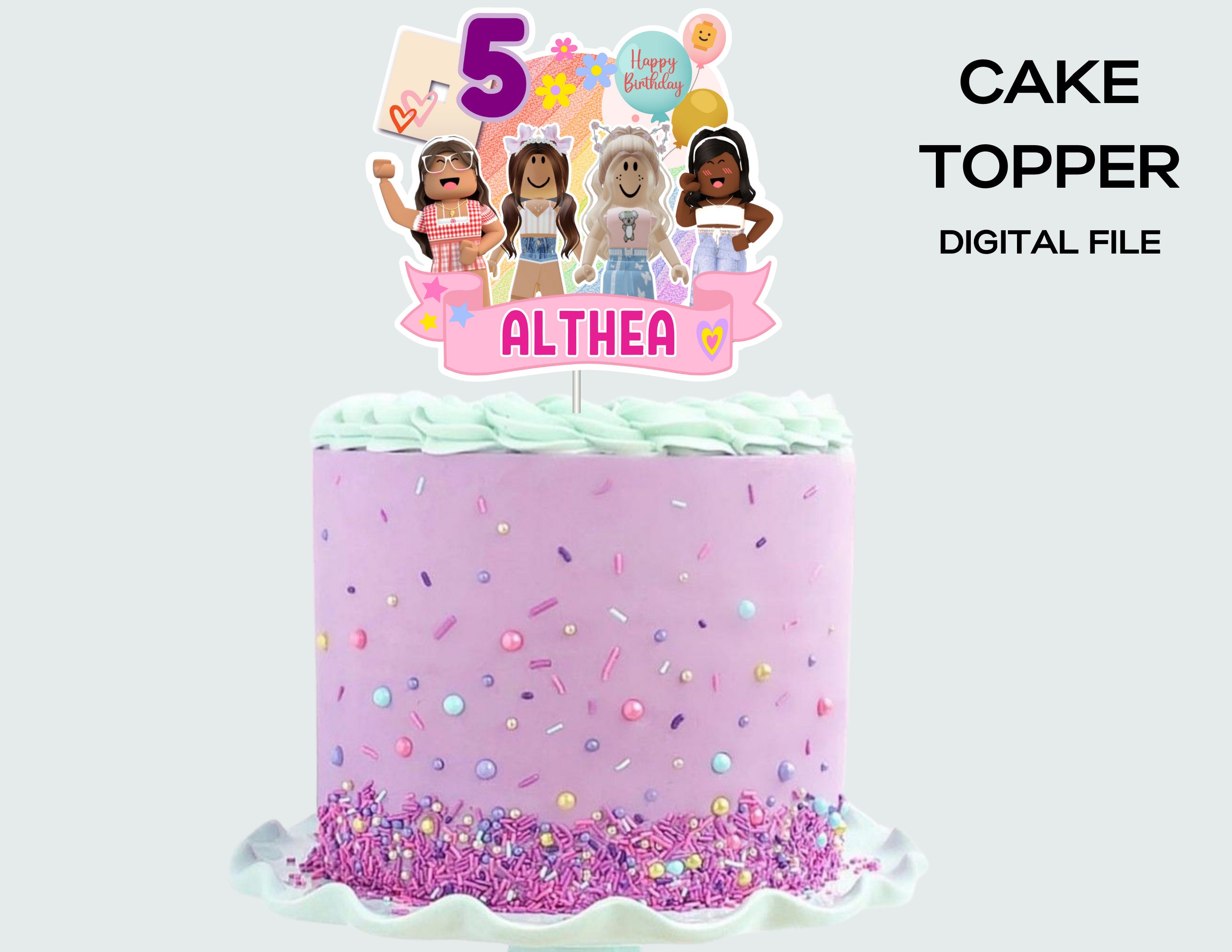 Cake topper Roblox para meninas 😍 bolo da @ketryn_cakes  👏🏻#bolorobloxmenina