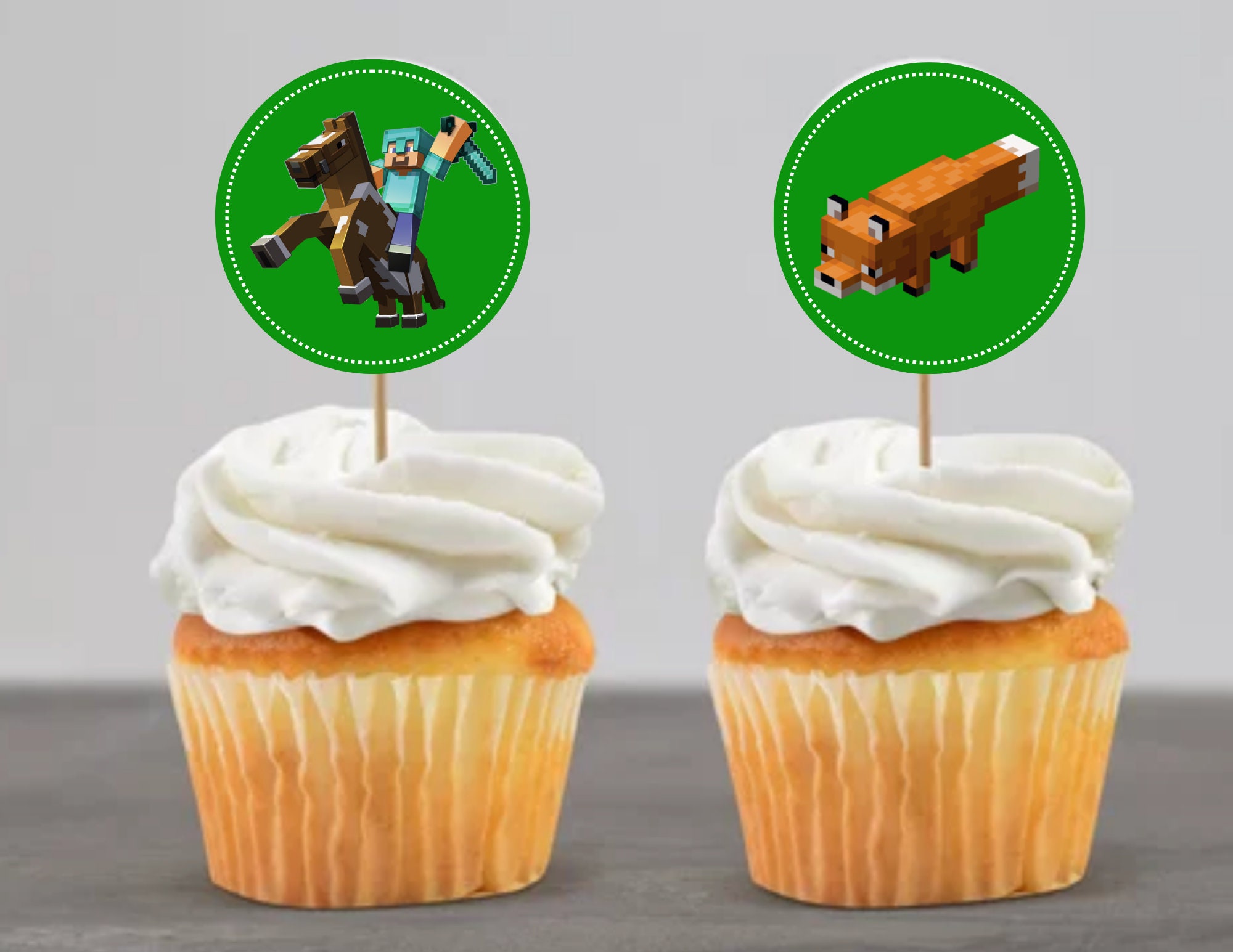 Minecraft Cupcake Topper Minecraft Party Minecraft Birthday Etsy