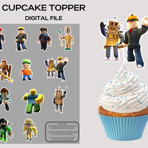 Roblox Cupcake Topper, Roblox Party, Roblox Birthday