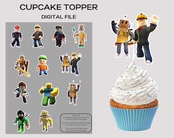 Topper na babeczkę Roblox, impreza Roblox, urodziny Roblox