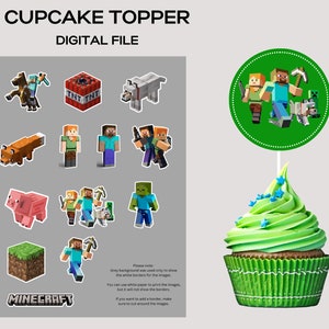 Roblox Free Printable Cake Toppers.  Figuras para cupcakes gratis,  Imprimibles para fiestas gratis, Decoraciones de fiesta de minecraft