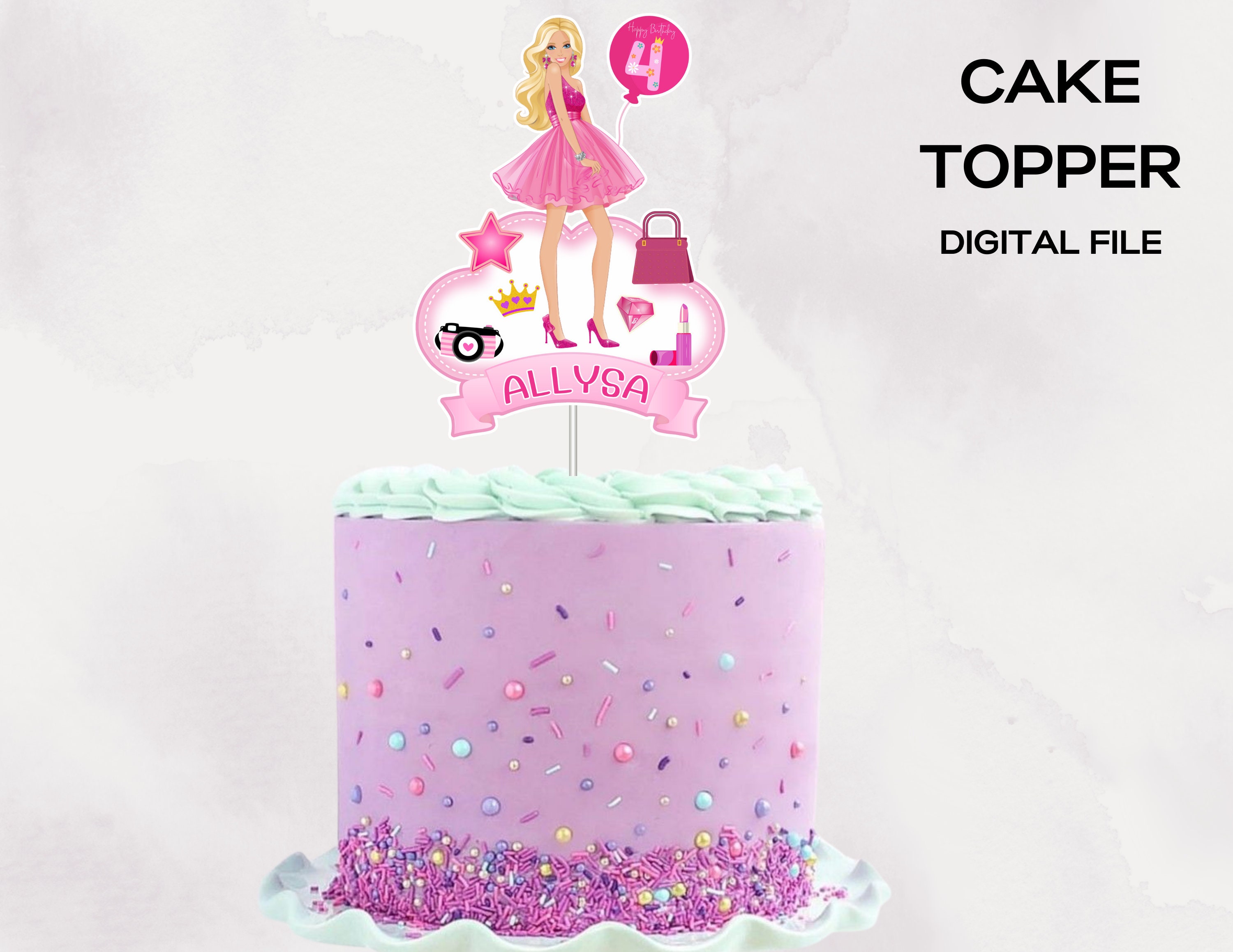 Barbie pool party cake topper México