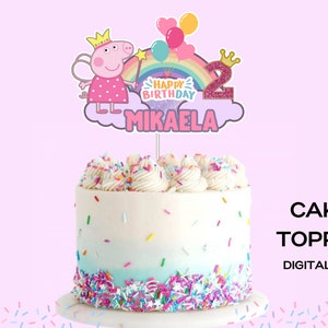 Peppa pig cake topper 🐷 – AnasPartyPaper