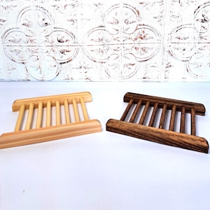 Bamboo Wood Soap Holder, Soap Tray, Wooden Soap Dish, Cold Process Soap Saver Bathroom Accessory, Natural Color