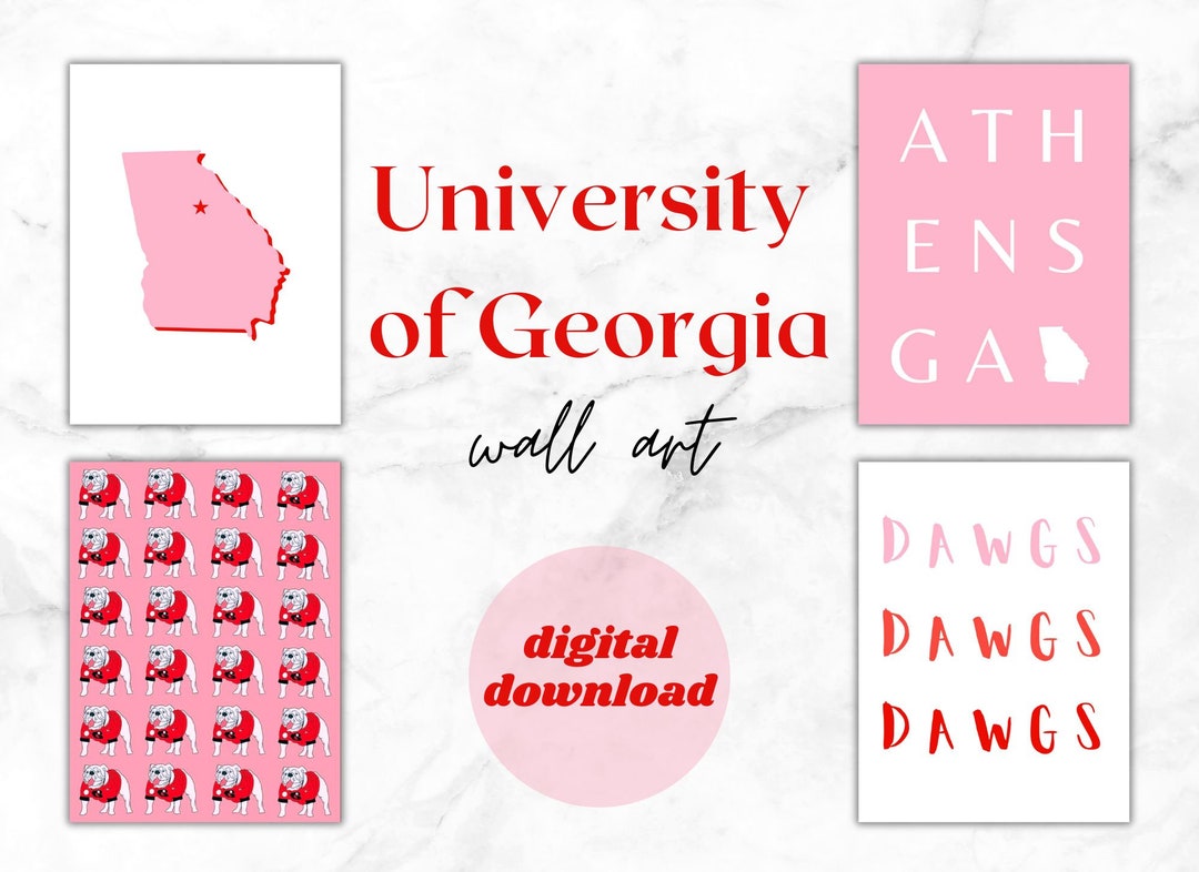 University of Wall Art, Athens Bulldogs, Room Decor, Preppy Room Decor