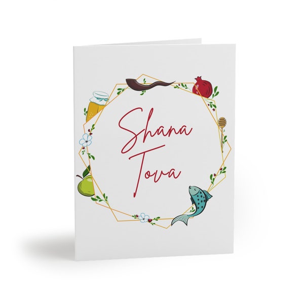 Rosh Hashanah cards (8, 16, and 24 pack) with envelopes | Judaica, Jewish gifts, Shana tova greeting card, Jewish new year, Jewish gift.