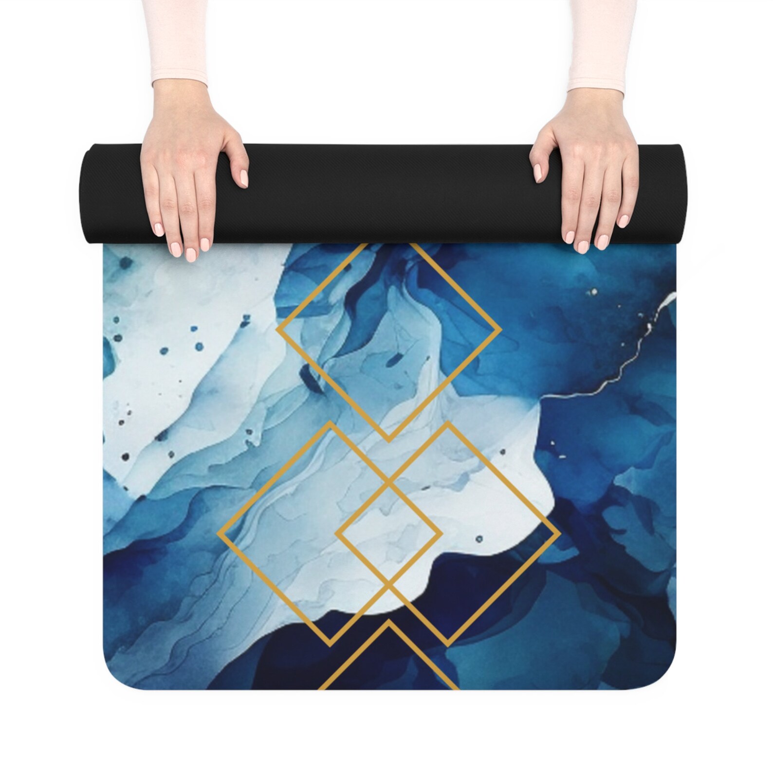 Marbled Gold Yoga Mat, Yoga Gifts, Meditation Mat, Pilates Mat