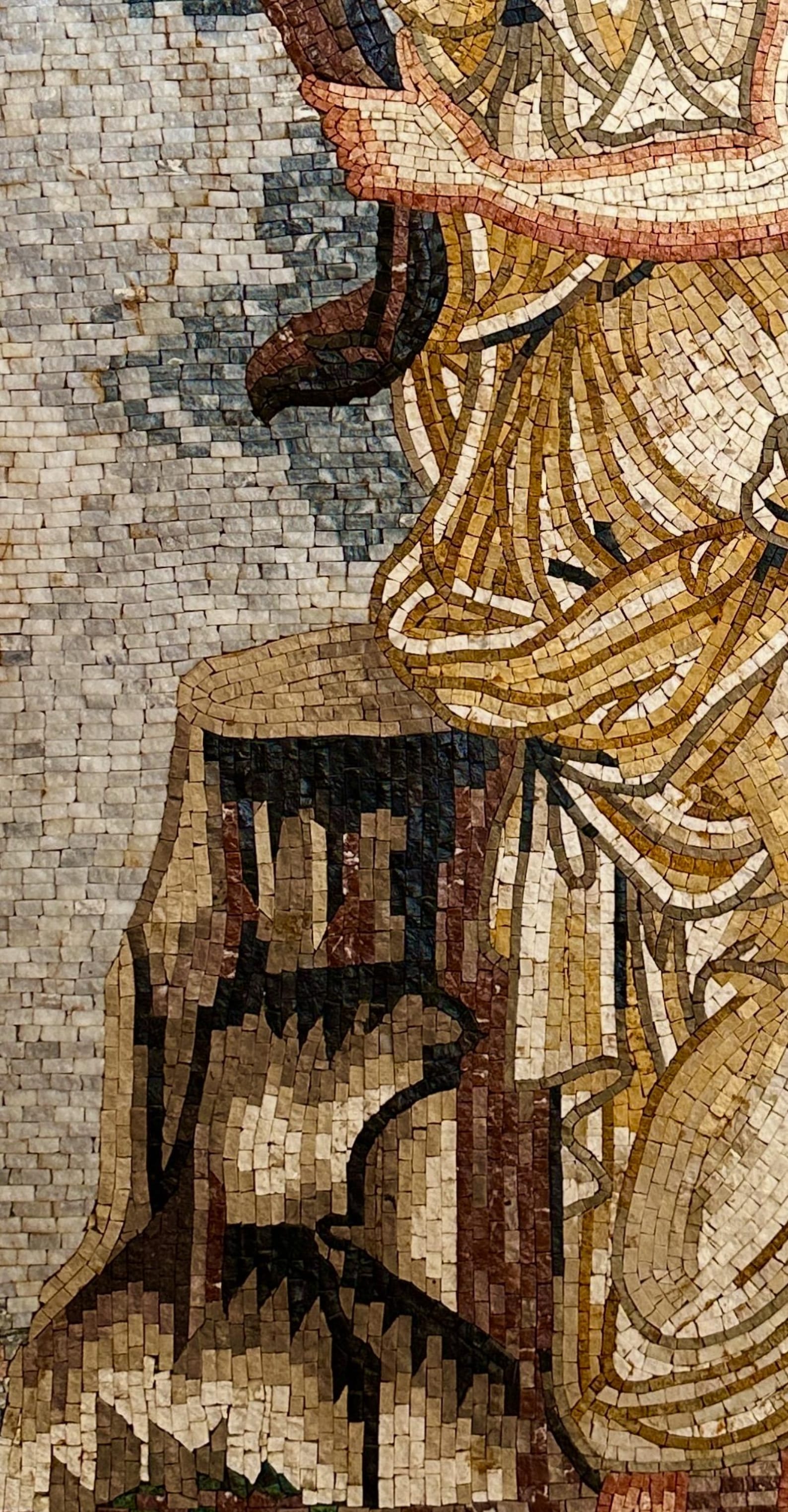 Ceres Goddess Mosaic With Cornucopia - Handmade Roman Style Marble ...