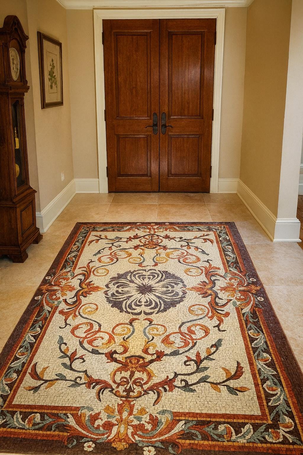Texture Rug Inlay Medallion Inlay | Mosaic Art Rug | Natural Stone | Mosaic Tile | Home ...