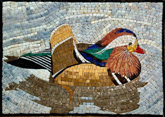 Mosaic Artpiece - Handcrafted Wall Art With Natural Stone & Marble -  Mandarin Duck - Kitchen Decoration - Patio Accent -suitable for Outdoor -  Etsy