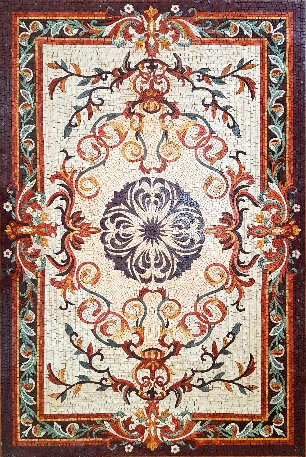 Texture Rug Inlay Medallion Inlay | Mosaic Art Rug | Natural Stone | Mosaic Tile | Home ...