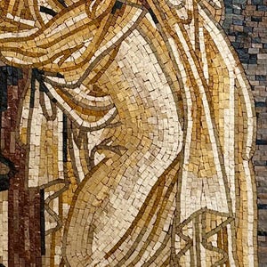 Ceres Goddess Mosaic With Cornucopia - Handmade Roman Style Marble ...