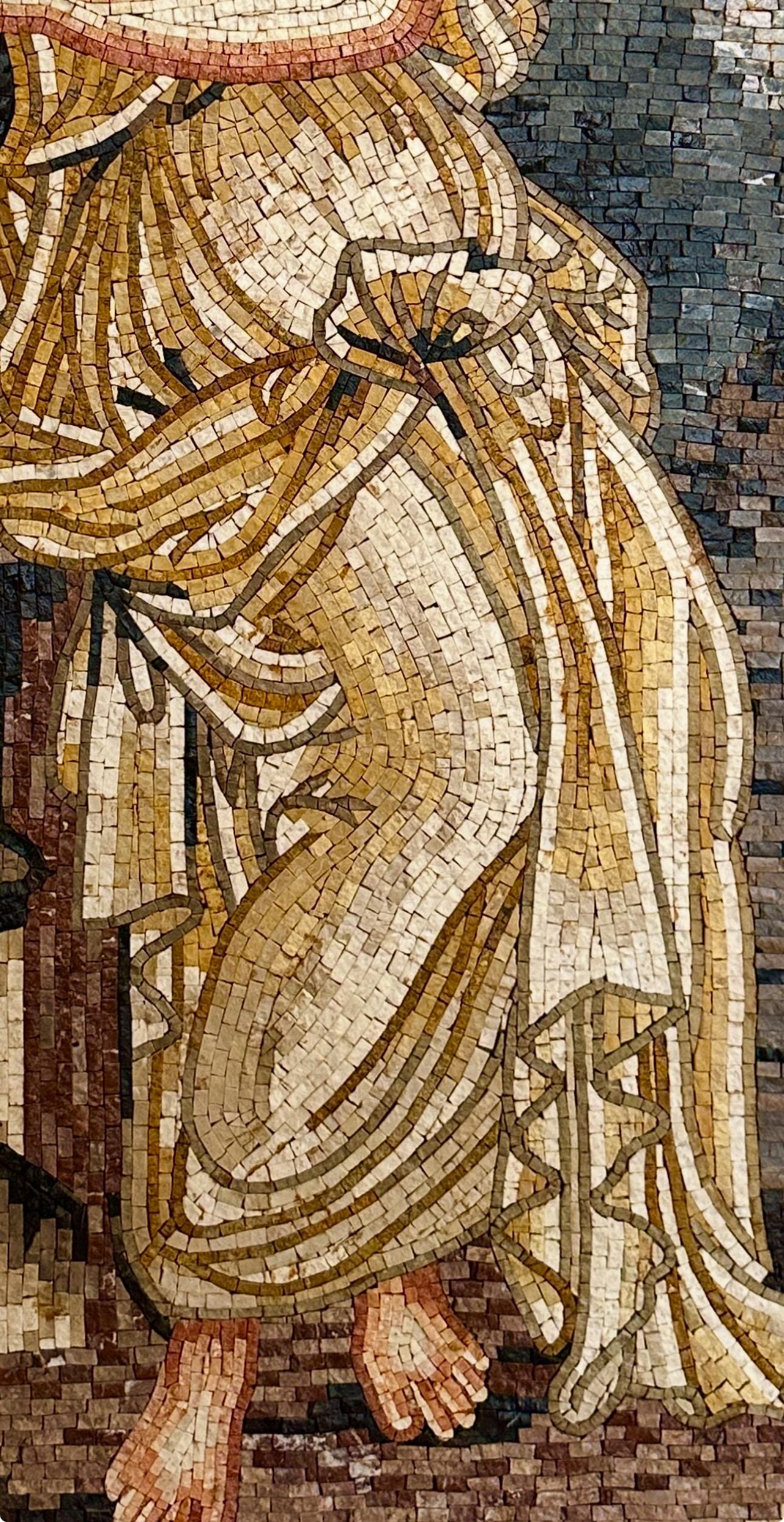 Ceres Goddess Mosaic With Cornucopia - Handmade Roman Style Marble ...
