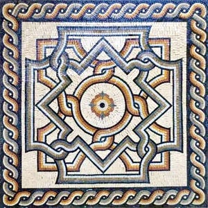 Mosaic Art Geometry - Natural Stone - Mosaic Tiles - Home Decoration - Indoor/Outdoor - Mosaic Accent - Custom Size - Entry Hall Medallion