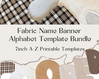 Fabric Letter Templates PDF | Printable Alphabet Pattern for DIY Name Banners | Instant Download Sewing Template