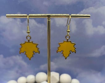 Fall Maple Leaf Earrings | Autumn Leaf Jewelry | Cozy Fall Accessories | Leaf Earrings