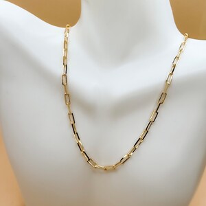 Gold Chain Necklace, 18K Gold Paperclip Chain Necklace, Paper Clip Necklace, Gold Link Necklace, Chain Choker Necklace, Minimalist Necklace