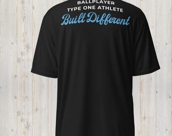 Built Different Type One Ball Player Athlete Shirt | Type 1 Diabetes Softball Tee | T1D Athlete Gift | Diabetic Ballplayer
