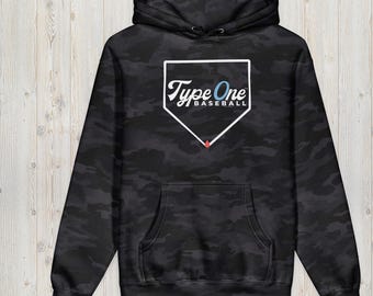 Type One Baseball Co. Flagship Hoodie | T1D Baseball Sweatshirt | Independent Trading Co. IND4000 Heavyweight Hoodie