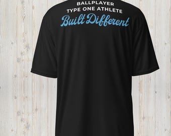Built Different Type One Ball Player Athlete Shirt | Type 1 Diabetes Baseball Tee | T1D Athlete Gift | Diabetic Ballplayer