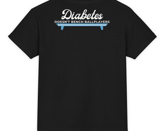 Diabetes Doesn't Bench Ballplayers™ Youth Shirt | Kids T1D Baseball Tee | Comfort Colors Youth T-Shirt