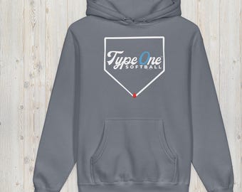 Type One Softball Co. Flagship Hoodie | T1D Softball Sweatshirt | Independent Trading Co. IND4000 Heavyweight Hoodie