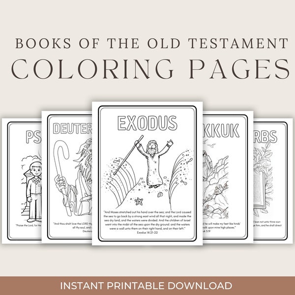Old Testament Books Bible Text Coloring Pages in ENGLISH | Sunday School | Bible Coloring | Christian Coloring Page | Bible Verse