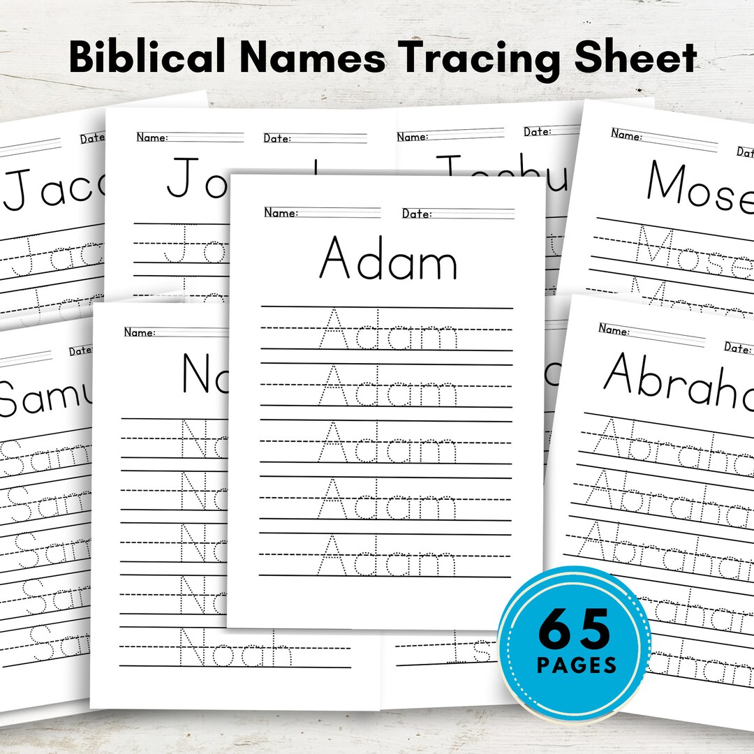Names Tracing Sheet Handwriting Practice Biblical Names Tracing