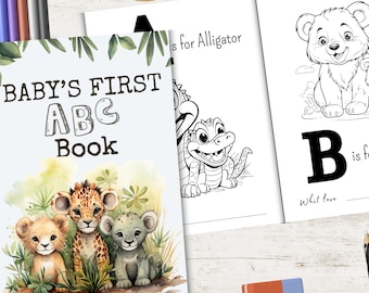 ABC Baby Shower Coloring Book | Animal Alphabet Coloring Pages | Baby First ABC Book |Baby Shower Game | Coloring Book | Coloring book