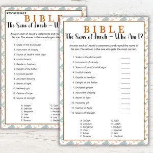 Bible Games, The Sons of Jacob - Who Am I Game | Bible Games for Kids, Bible Games for Family, Women&#39;s Ministry Games, Bible Games Printable