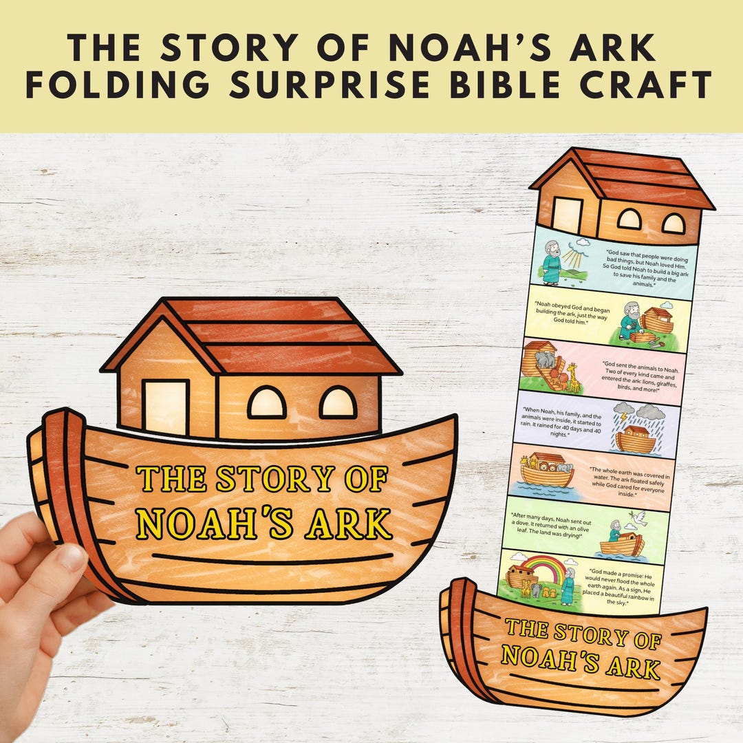 Noah’s Ark Folding Surprise Bible Craft | Sunday School Activity for ...