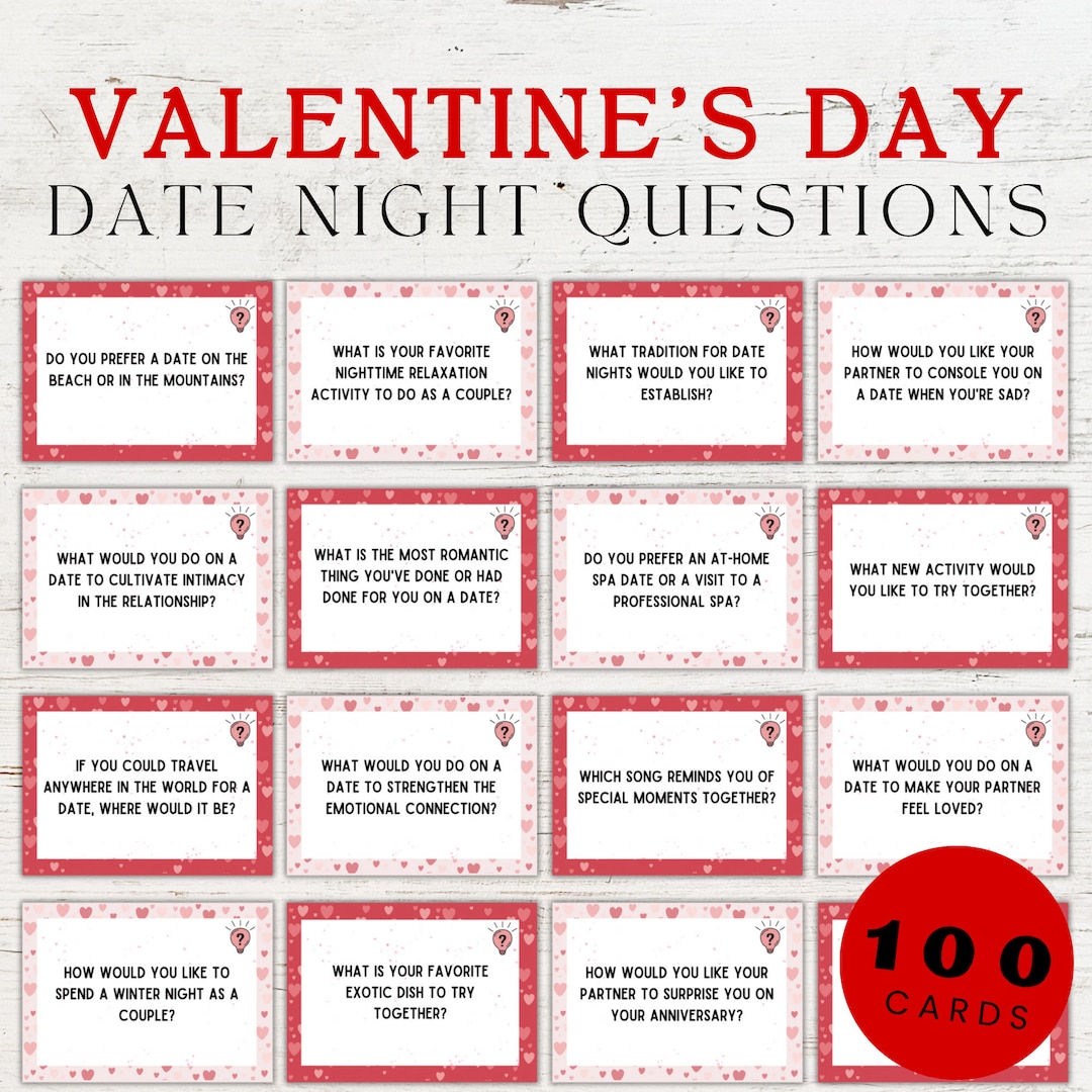 100 Date Night Questions Questions for Couples Date Night Game Games ...
