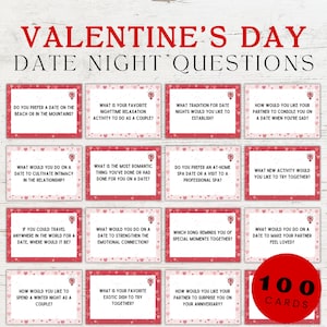 100 Date Night Questions | Questions For Couples | Date Night Game | Games for Couples || Valentines Day Games | Printable Couples Game