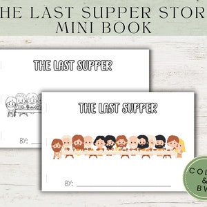 Last Supper Printable for Kids, Printable Mini Book, Story of Easter, Kids crafts, Homeschool activity, Sunday School, Bible Lesson