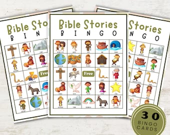 Bible Bingo, Bible Stories Bingo, Bible Activity For Kids, Sunday School, Bible Stories Game, Memory Game, Christian Game