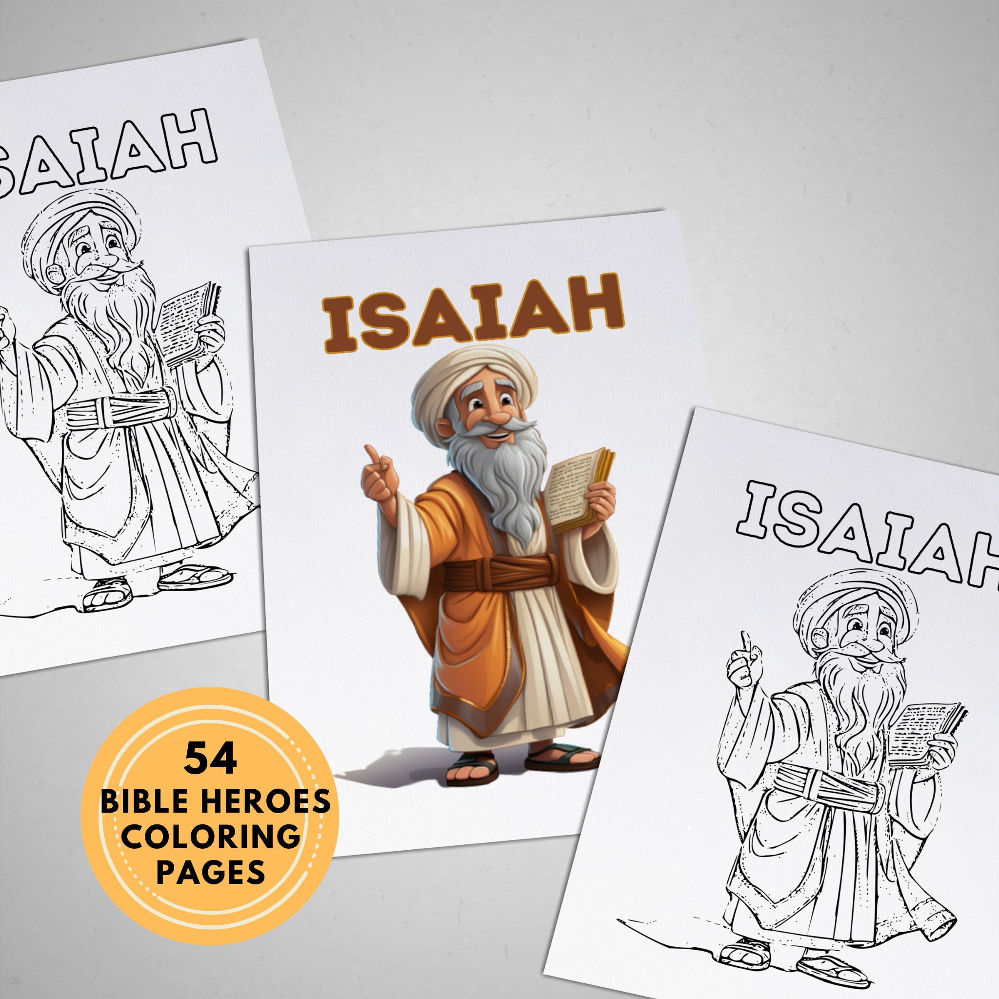 Bible Characters 4-in-1 Kit: coloring Book, Bible Study, Memory Game ...